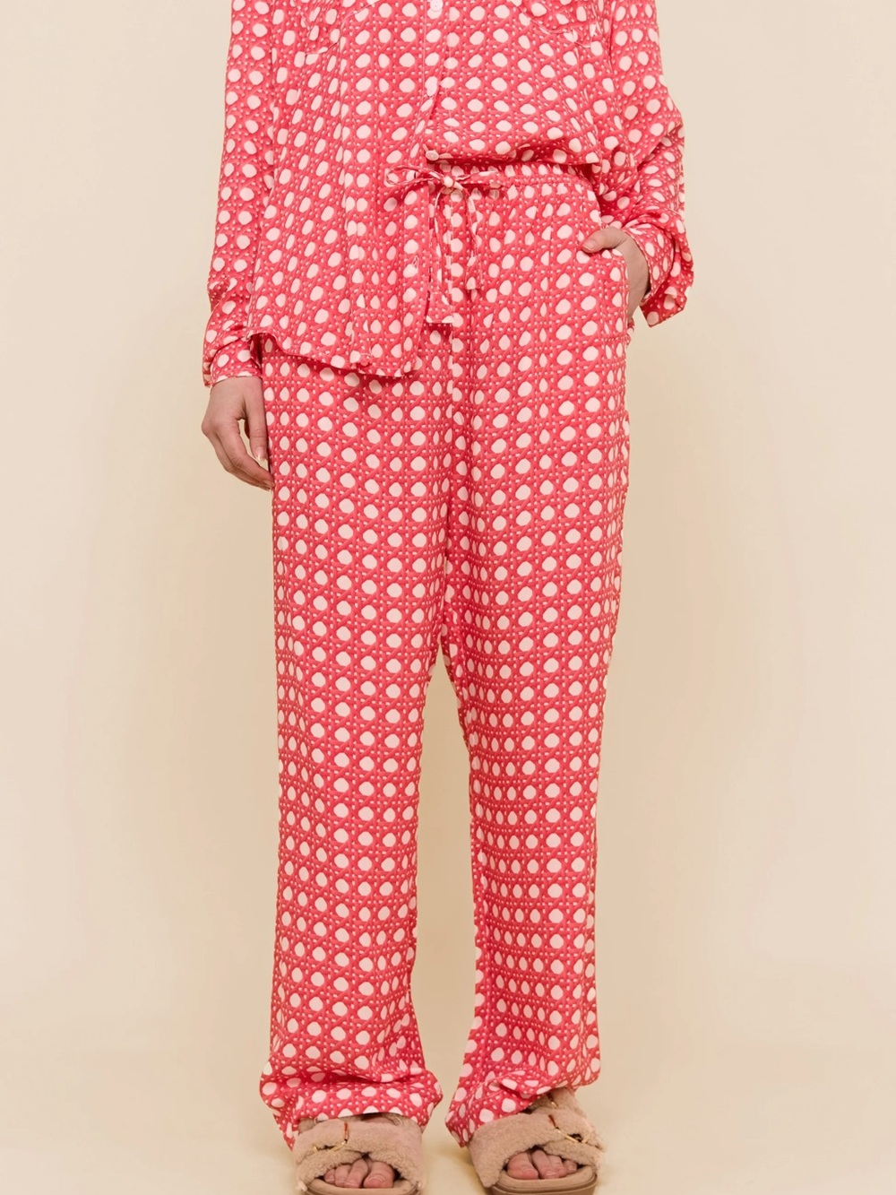 Piyama Marlon Sleep Pants Rattan Print | Raspberry Pink | Small - Picture 2 of 8